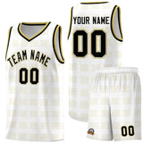 Custom White Old Gold Trailblazer Dot Pattern Sports Uniform Basketball Jersey