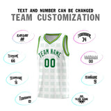 Custom White Kelly Green Trailblazer Dot Pattern Sports Uniform Basketball Jersey