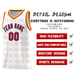 Custom White Red Trailblazer Dot Pattern Sports Uniform Basketball Jersey