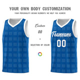 Custom Royal White Trailblazer Dot Pattern Sports Uniform Basketball Jersey