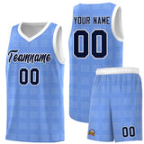 Custom Light Blue White Trailblazer Dot Pattern Sports Uniform Basketball Jersey