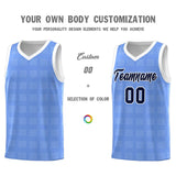 Custom Light Blue White Trailblazer Dot Pattern Sports Uniform Basketball Jersey