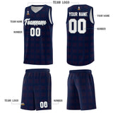 Custom Navy Red Trailblazer Dot Pattern Sports Uniform Basketball Jersey
