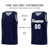Custom Navy Red Trailblazer Dot Pattern Sports Uniform Basketball Jersey