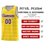 Custom Gold Purple Trailblazer Dot Pattern Sports Uniform Basketball Jersey