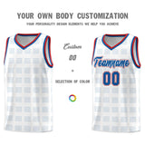 Custom White Royal Trailblazer Dot Pattern Sports Uniform Basketball Jersey
