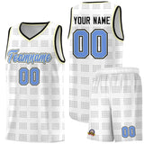 Custom White Black Trailblazer Dot Pattern Sports Uniform Basketball Jersey