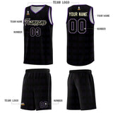 Custom Black Purple Trailblazer Dot Pattern Sports Uniform Basketball Jersey