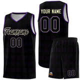 Custom Black Purple Trailblazer Dot Pattern Sports Uniform Basketball Jersey