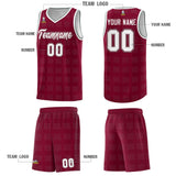 Custom Crimson Gray Trailblazer Dot Pattern Sports Uniform Basketball Jersey