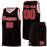 Custom Black Red Trailblazer Dot Pattern Sports Uniform Basketball Jersey
