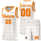 Custom White Orange Trailblazer Dot Pattern Sports Uniform Basketball Jersey