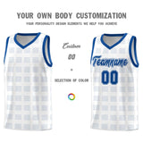 Custom White Royal Trailblazer Dot Pattern Sports Uniform Basketball Jersey