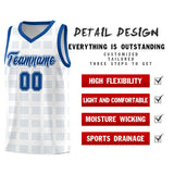 Custom White Royal Trailblazer Dot Pattern Sports Uniform Basketball Jersey