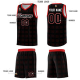 Custom Black Red Trailblazer Dot Pattern Sports Uniform Basketball Jersey