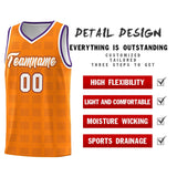 Custom Orange Purple Trailblazer Dot Pattern Sports Uniform Basketball Jersey