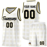 Custom White Old Gold Trailblazer Dot Pattern Sports Uniform Basketball Jersey