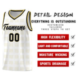 Custom White Old Gold Trailblazer Dot Pattern Sports Uniform Basketball Jersey