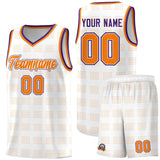 Custom White Orange Trailblazer Dot Pattern Sports Uniform Basketball Jersey