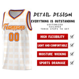 Custom White Orange Trailblazer Dot Pattern Sports Uniform Basketball Jersey