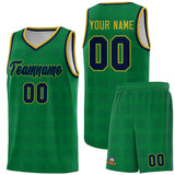 Custom Kelly Green Navy Trailblazer Dot Pattern Sports Uniform Basketball Jersey