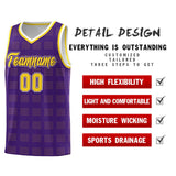 Custom Purple Gold Trailblazer Dot Pattern Sports Uniform Basketball Jersey