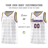 Custom White Purple Trailblazer Dot Pattern Sports Uniform Basketball Jersey