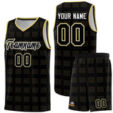 Custom Black Old Gold Trailblazer Dot Pattern Sports Uniform Basketball Jersey