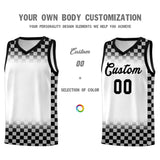 Custom White Black Classic Plaid Pattern Sports Uniform Basketball Jersey