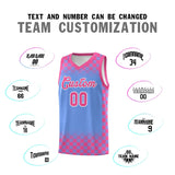 Custom Light Blue Pink Classic Plaid Pattern Sports Uniform Basketball Jersey