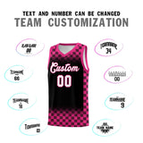 Custom Black Pink Classic Plaid Pattern Sports Uniform Basketball Jersey