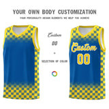Custom Royal Gold Classic Plaid Pattern Sports Uniform Basketball Jersey