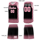 Custom Black Light Pink Classic Plaid Pattern Sports Uniform Basketball Jersey