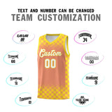 Custom Light Orange Gold Classic Plaid Pattern Sports Uniform Basketball Jersey