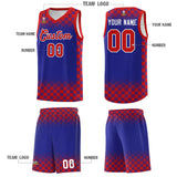 Custom Royal Red Classic Plaid Pattern Sports Uniform Basketball Jersey