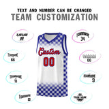 Custom White Royal Classic Plaid Pattern Sports Uniform Basketball Jersey