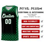 Custom Black Kelly Green Classic Plaid Pattern Sports Uniform Basketball Jersey