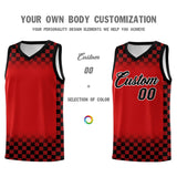 Custom Red Black Classic Plaid Pattern Sports Uniform Basketball Jersey