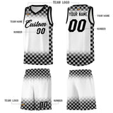 Custom White Black Classic Plaid Pattern Sports Uniform Basketball Jersey