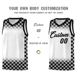 Custom White Black Classic Plaid Pattern Sports Uniform Basketball Jersey