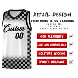 Custom White Black Classic Plaid Pattern Sports Uniform Basketball Jersey