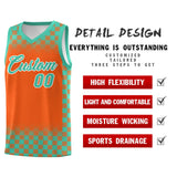 Custom Orange Bright Green Classic Plaid Pattern Sports Uniform Basketball Jersey