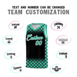 Custom Black Bright Green Classic Plaid Pattern Sports Uniform Basketball Jersey