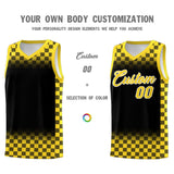 Custom Black Gold Classic Plaid Pattern Sports Uniform Basketball Jersey