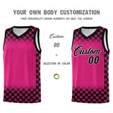 Custom Pink Black Classic Plaid Pattern Sports Uniform Basketball Jersey