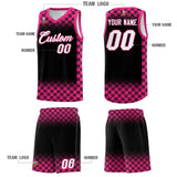 Custom Black Pink Classic Plaid Pattern Sports Uniform Basketball Jersey