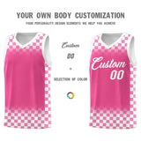 Custom Pink White Classic Plaid Pattern Sports Uniform Basketball Jersey