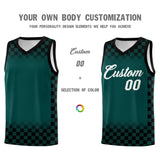 Custom Midnight Green Black Classic Plaid Pattern Sports Uniform Basketball Jersey