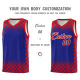 Custom Royal Red Classic Plaid Pattern Sports Uniform Basketball Jersey