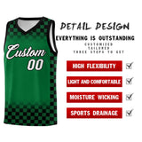 Custom Kelly Green Black Classic Plaid Pattern Sports Uniform Basketball Jersey